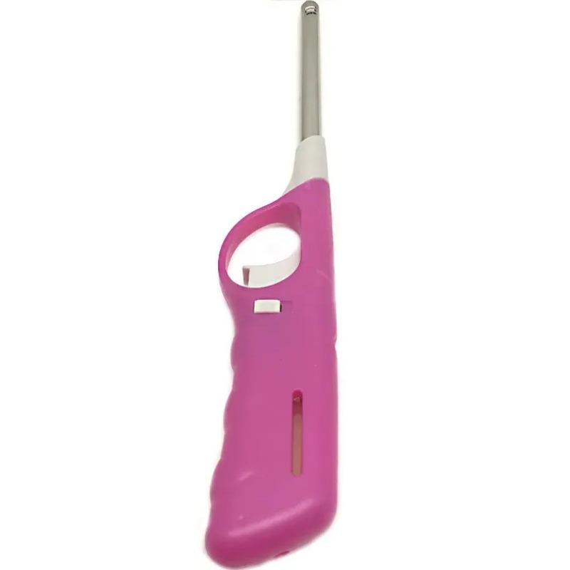 Бутановая зажигалка многоразового использования для кухни, камина, пилотной лампы, барбекю, плиты, пластиковых зажигалок для свечей, цвет случайный