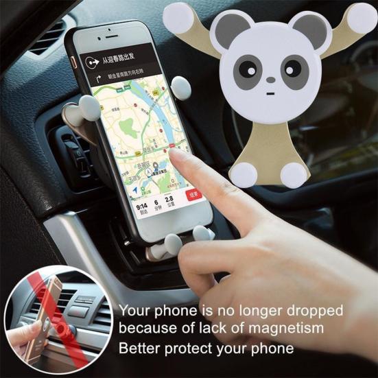 Универсальный милый панда автомобильный гравитационный держатель для мобильного телефона с вентиляционным отверстием кронштейн подставка