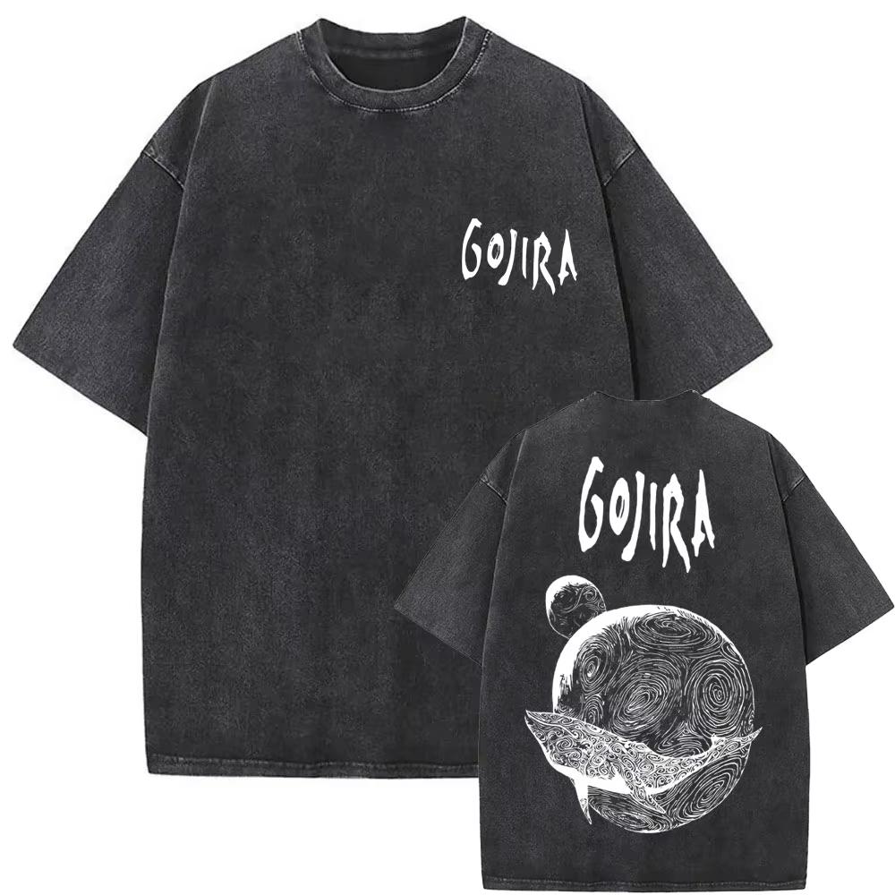 Стирка Винтажная Металлическая Рок-Группа Gojira Футболка От Марса К Сириусу Футболки Мужские Женские Готическая Панк Оверсайз Футболки Уличная Одежда