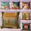 Теплые Рождественские Мультяшные Украшения Наволочка Шелковистый Короткий Плюш С Невидимой Молнией Пылезащитный Чехол для Подушки Дивана