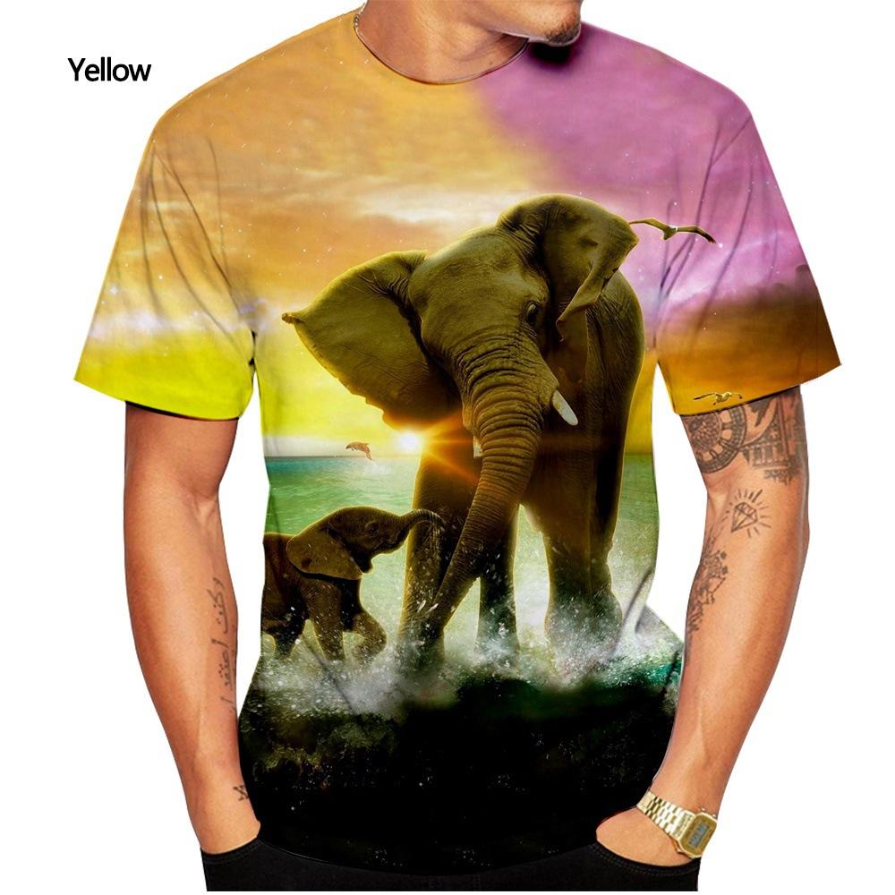 Футболка с 3D животными, мужские футболки с 3D принтом, футболки с круглым вырезом, мужские повседневные черные футболки с короткими рукавами в стиле хип-хоп, летний топ