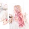 Парик Лолита RyuuCos Длинные волосы Кудрявый розовый парик Розовый градиент Натуральный Харадзюку Косплей Термостойкий Маскировка Настоящее событие Хэллоуин Рождество Школа