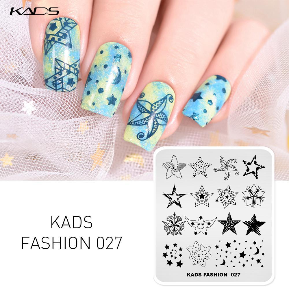 kads Шаблон для дизайна ногтей Fashion 027 Все виды звезд, дизайн изображения, шаблоны для штампов для ногтей, пластина для штамповки ногтей