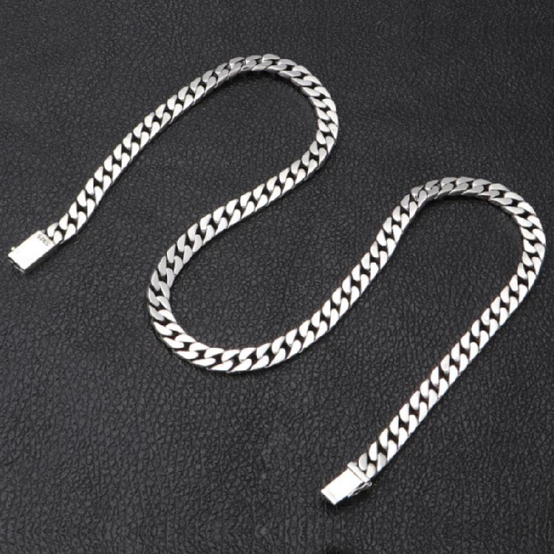 Luxury 925 Sterling Silver 8mm Horse Chains For Men Necklace Vintage Thai Silver Steampunk Biker Necklaces Jewelry