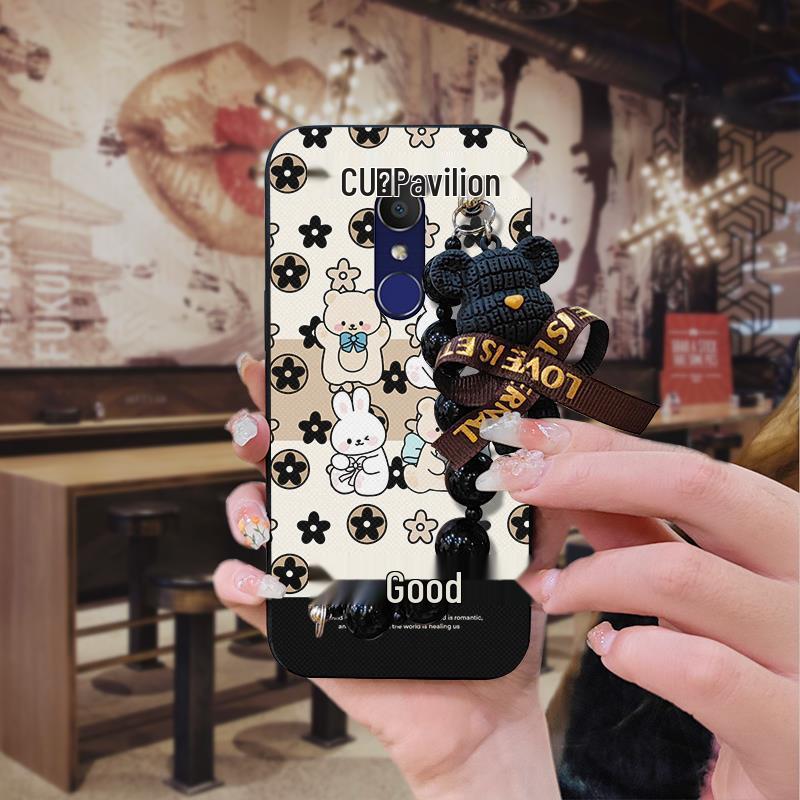 Молодежный мультяшный чехол для телефона Alcatel с теплоотводом и жемчужной подвеской