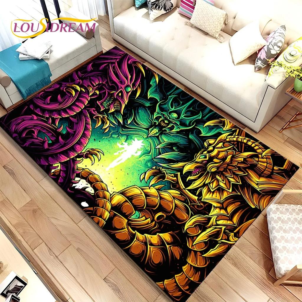 Yu-Gi-Oh MONSTER CARD Коврик в стиле аниме, большой ковер для гостиной, спальни, дивана, коврик для украшения, детский нескользящий напольный коврик 3D