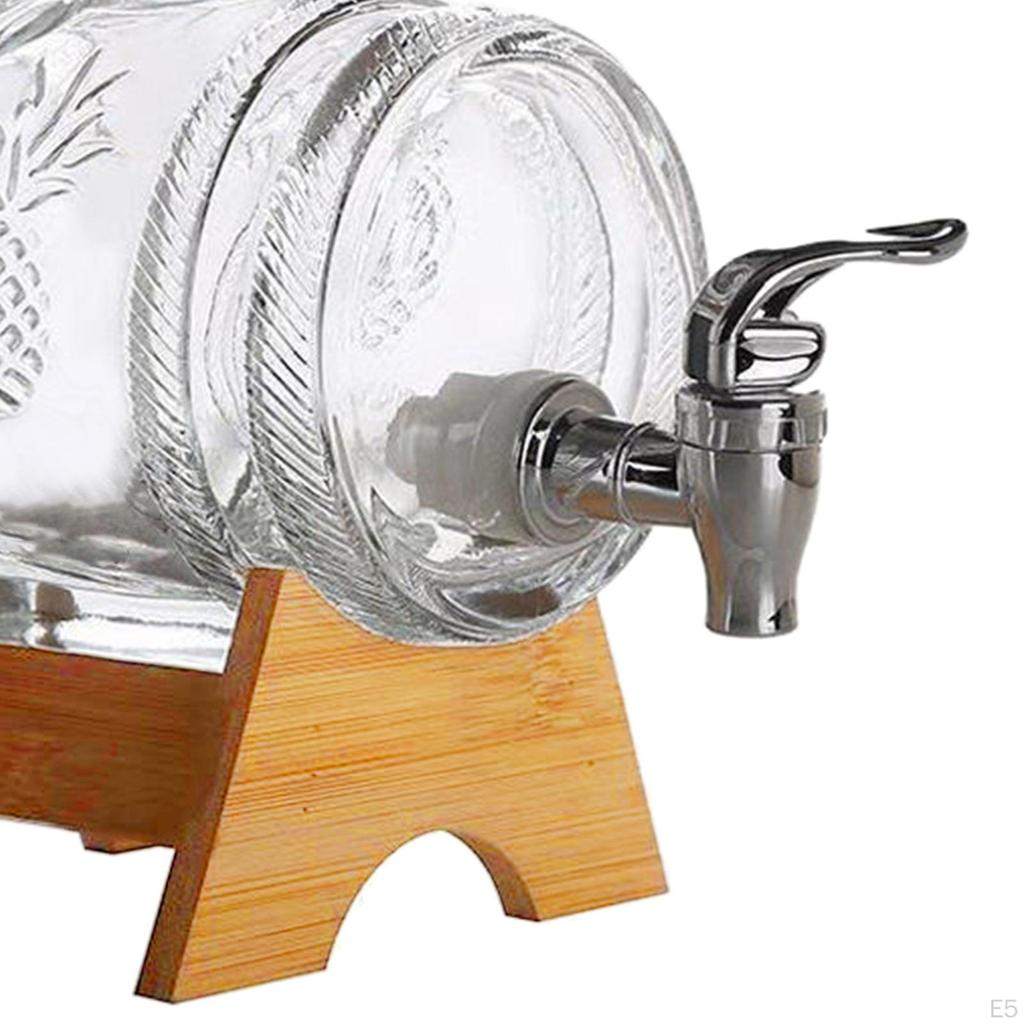 // Barrel with 1000ml Hand Blown Glass Carafe Bottles Schnapps