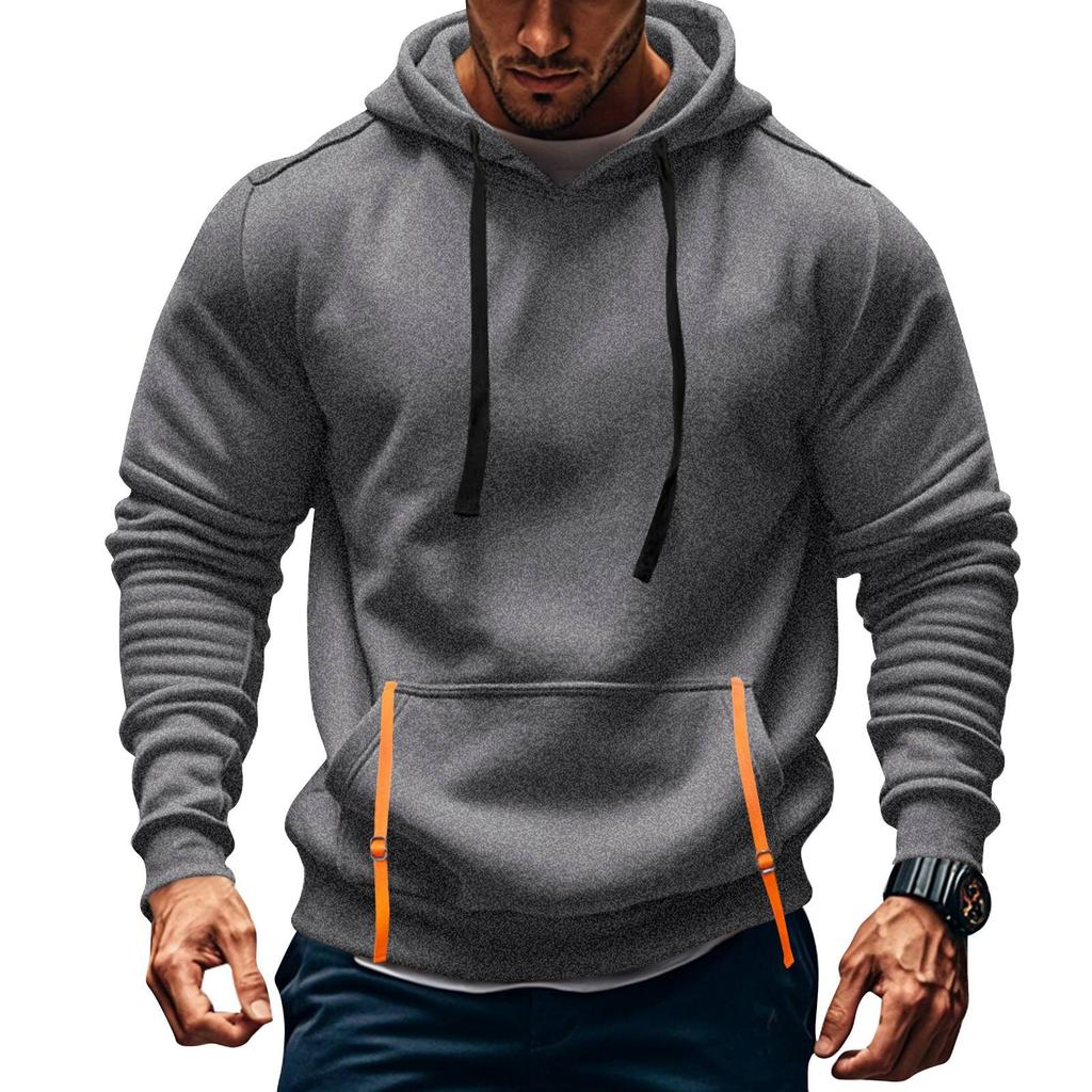 Мужская толстовка с капюшоном на молнии, карманный кардиган, мужская спортивная повседневная толстовка большого размера