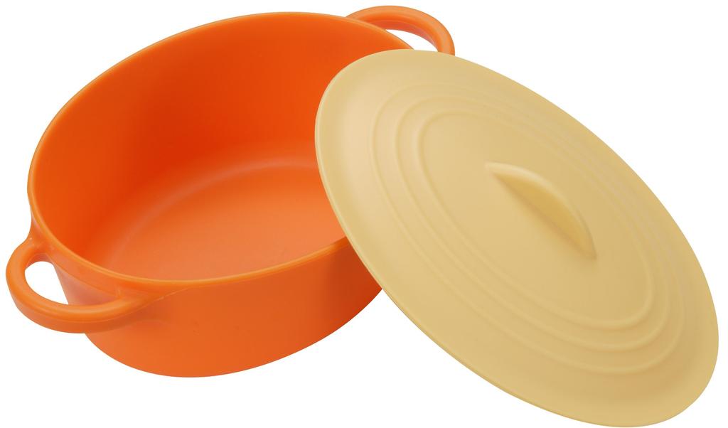 Silicone Cookpot Oval Valencia Orange with Recipe