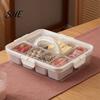 Leakproof Bento Box for Picnic Snackle Container, Stainless Steel Divided Serving Tray with Lid & Handle, 8 Compartment Large Snack Durable Food Road