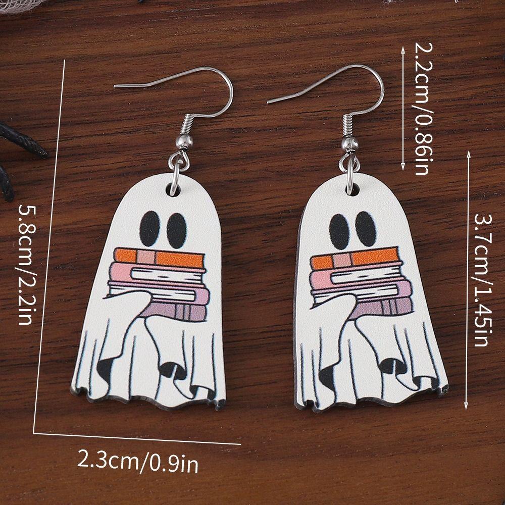 Gothic Halloween Earrings Double-Sided Halloween Gift for Book Lovers Cute Fun Eardrops for Women