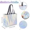 10Pcs Laser Silver Gift Bag with Handles Christmas Gift Packaging Birthday Wedding Favors for Guest Bachelorette Party Supplies