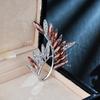 Elegant Leaves Shape Brooch Sparking Faux Crystal Rhinestone Inlaid Pin Suit Lapel Dress Badge Outfit Accessories