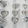 Reflective Surface 3D Metal Heart Double-Sided Wind Spinner Heart Wind Chime  Garden Hanging