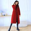 Women's Midi Long Wool Blend Coat Classic Notch Lapel Single Breasted Pea Trench Coat Fall Winter Overcoat