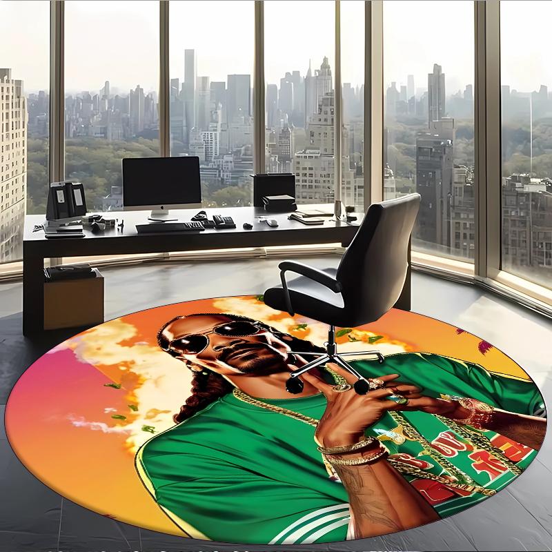 Snoop Dog (1) Round Office Rug Decorative Floor Rug for Office Bedroom Living Room and Home Space
