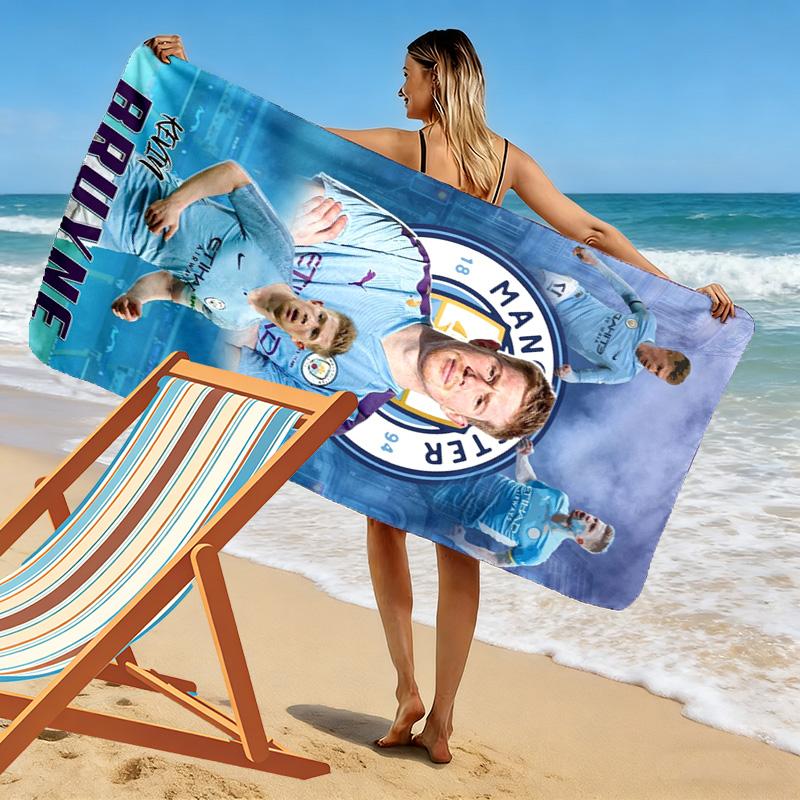 City Stars Brilliance De Bruyne Beach Towel Portable For Travel Soft Outdoor Pool Towel Quickdrying Swim Towel Absorbent Bath Towel Printing