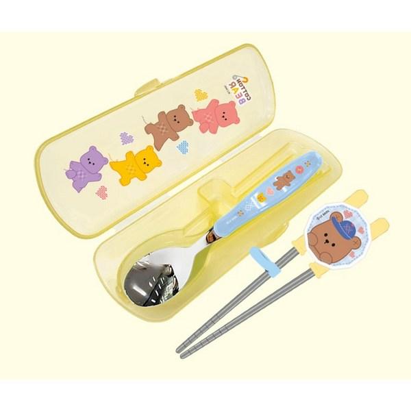 Leburn Cotton Bear, набор одноручной корректирующей ложки + палочек для еды, разные цвета