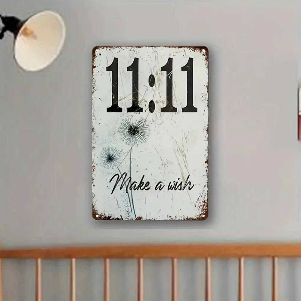 RusticWishCo Rustic Tin Decor | "Make A Wish" Sign, Fade-Resistant, Distressed Design, Perfect for Vintage-Themed Bars