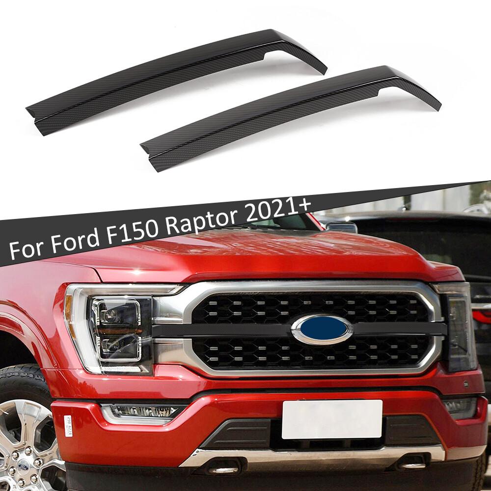 Carbon Fiber Front Bumper Center Grille Cover Trim Bezels For Ford F150 2021-23