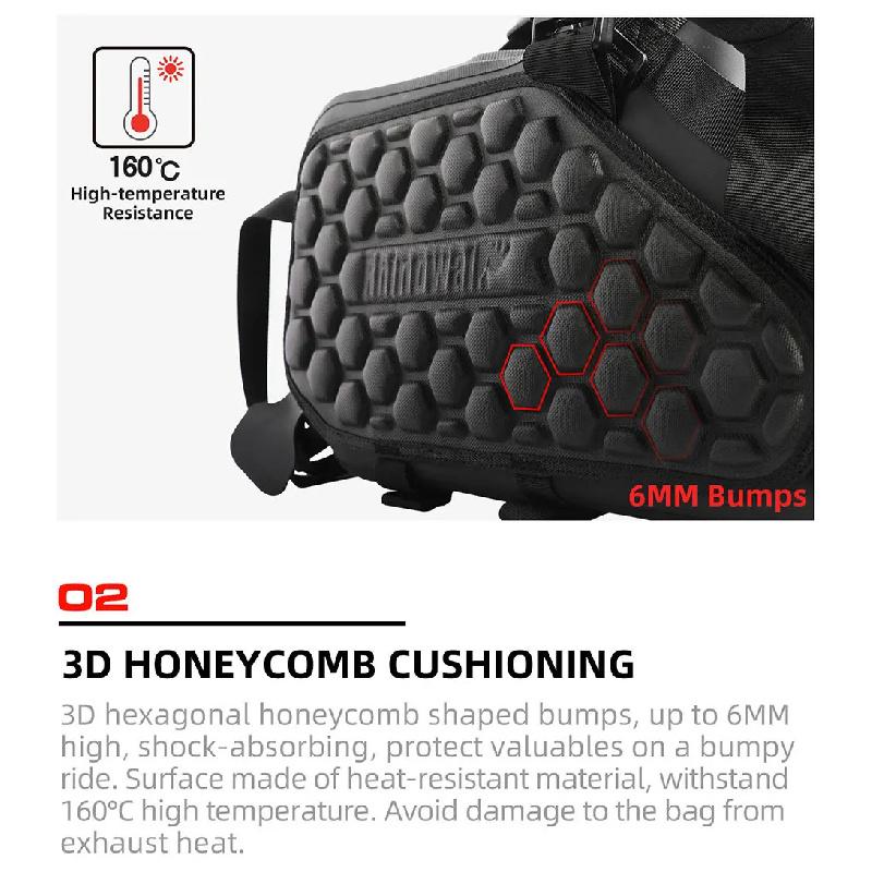 Rhinowalk 2 Pcs Motorcycle Saddle Side Pannier Bag 18L/28L/48L Waterproof Universal Motorbike Riding Luggage Storage Travel Bag