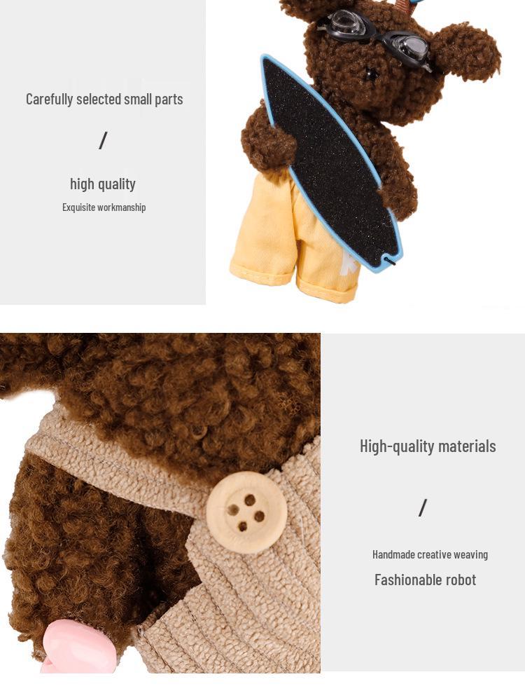 Adorable Puppy Plush Pendant Keychain - Cute Bag Charm for Couples