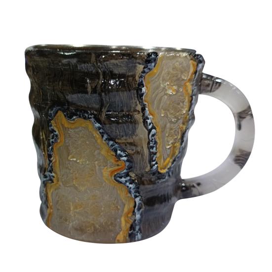 Кофейные кружки, искусственный хрусталь, минеральная кофейная кружка, 11 унций, смоляная чайная кружка для домашнего офиса, термокружка для питья из искусственного хрусталя, подарок для любителей кофе