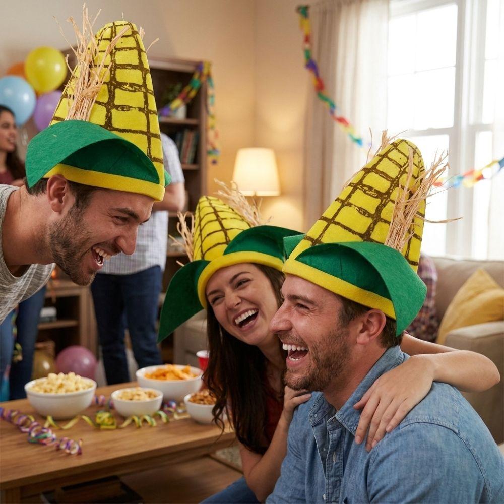 Breathable Lining Corn Shaped Funny Party Hat Soft Felt Quirky Cosplay Cap  Festival Celebration