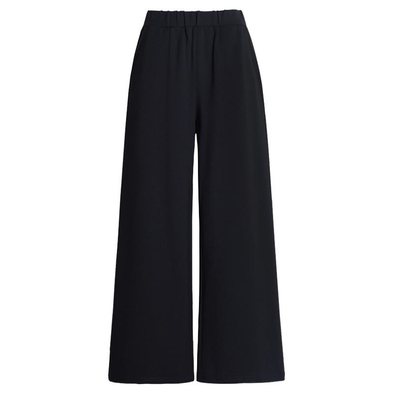 Plus Size Wide Leg Pants Women Padded Pants Autumn High Waist Draped Casual Wide Leg Pants Straight Pants