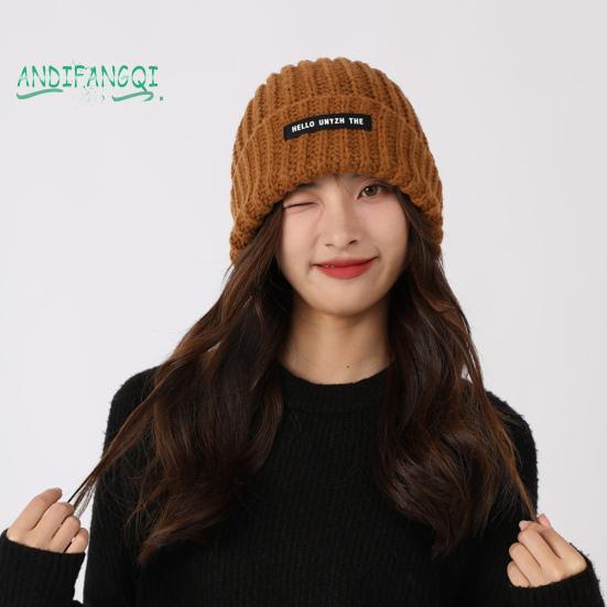 Зимняя теплая шапка - супермягкая эластичная, однотонная, ветрозащитная, утолщенная защита ушей, лыжи на открытом воздухе, женская шапка-бини