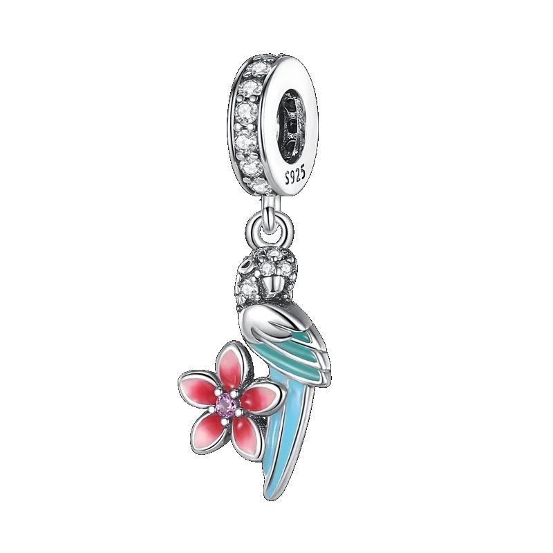 925 Sterling Silver Spring New Animal Beads Fit for Original Bracelet Jewelry Making Butterfly Firefly Chameleon Charms