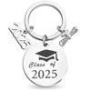 Stainless Steel School Graduate Pendant Gifts Engraved Commemorative Keyring  Celebrate Party