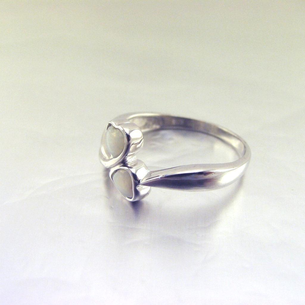 Silver Ring 'Goddess Opal' White Silver (rhodium) - 10 Mm