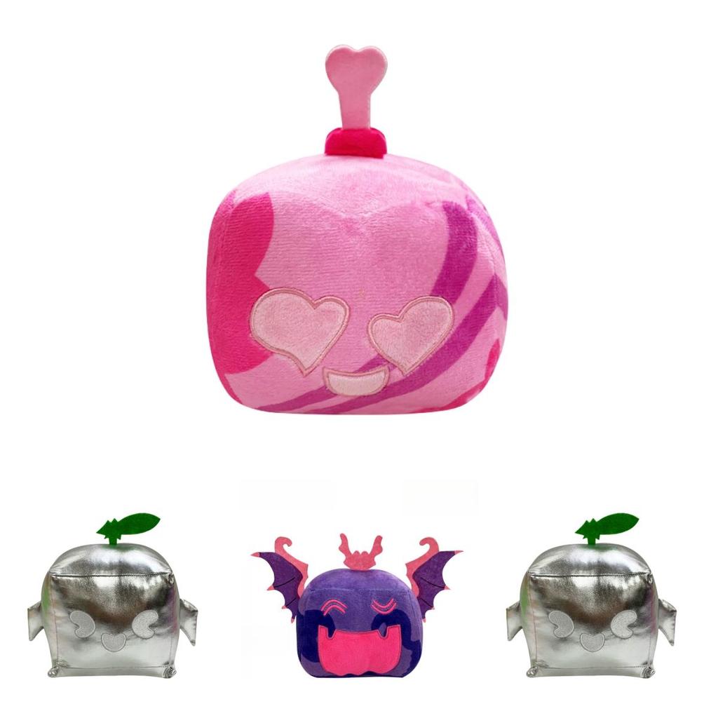 Мягкая игрушка Blox Fruits в коробке с леопардовым принтом фиолетового цвета, мягкая и пушистая фигурка животного