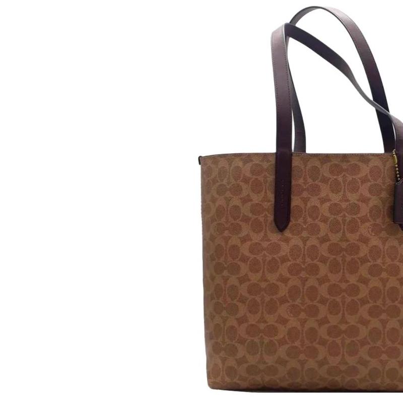 COACH Central 36 Classic Presbyopia Large Capacity Coated Canvas Tote Bag Tote Bag Shopping Bag Shoulder Bag Women's Dark Khaki