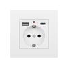 USB Wall Socket with USB and Type C Ports 16A European Standard Power Outlet for Fast Charging 86x86mm 250V