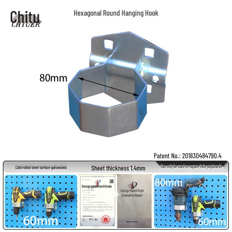 Stainless Steel Pegboard Rack & Hook Set for Tool Organization