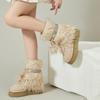 Женские зимние теплые меховые ботинки большого размера на мягкой подошве с увеличением высоты, нескользящие меховые ботинки для снега, утепленные подкладкой ботильоны, спортивные хлопковые ботинки для улицы