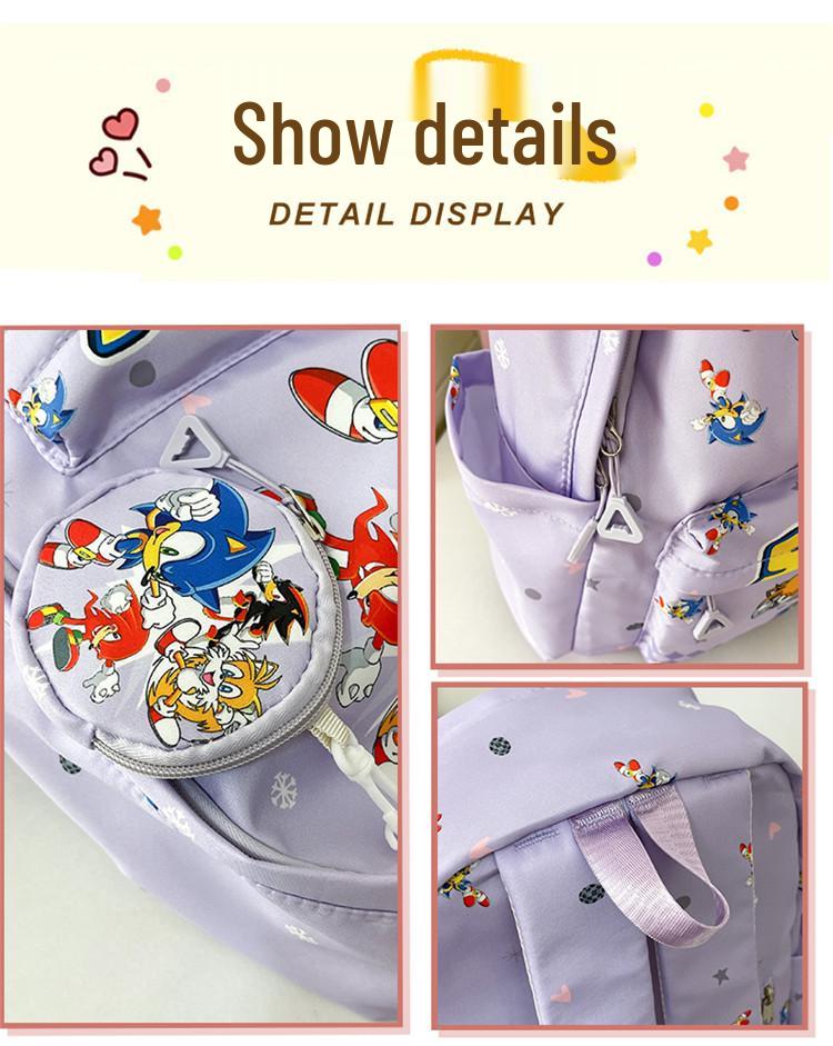 Sonic Kids' Backpack with Coin Pocket for School & Kindergarten