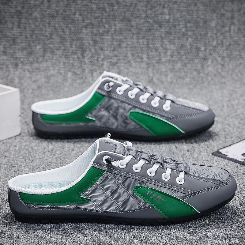 Мужские модные мужские повседневные туфли на плоской подошве с мягкой подошвой, мужские кроссовки, туфли на плоской подошве, лоферы, лето 2024, полутапочки