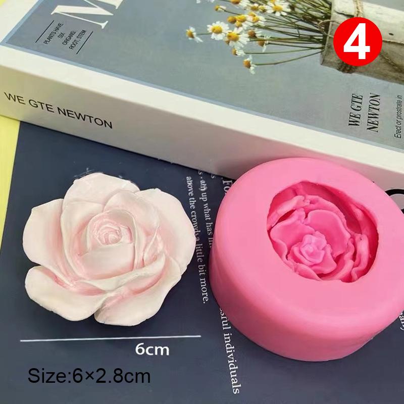 3D силиконовые формы, формы для роз, ароматерапия, гипсовые изделия, глиняная форма для свечей, пион, гипс, инструмент для выпечки своими руками