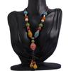 Simple and Versatile Retro Ceramic Necklace Long Ethnic Style Sweater Chain Colorful Beaded Necklace Pendant
