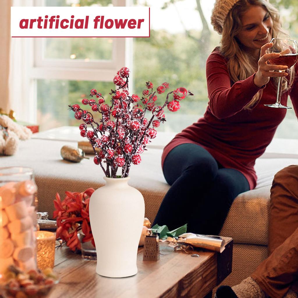 Искусственные цветы Искусственные ягоды Искусственный цветок для Рождества Нового года DIY Флористическое искусство Растение Домашнее украшение для вечеринки