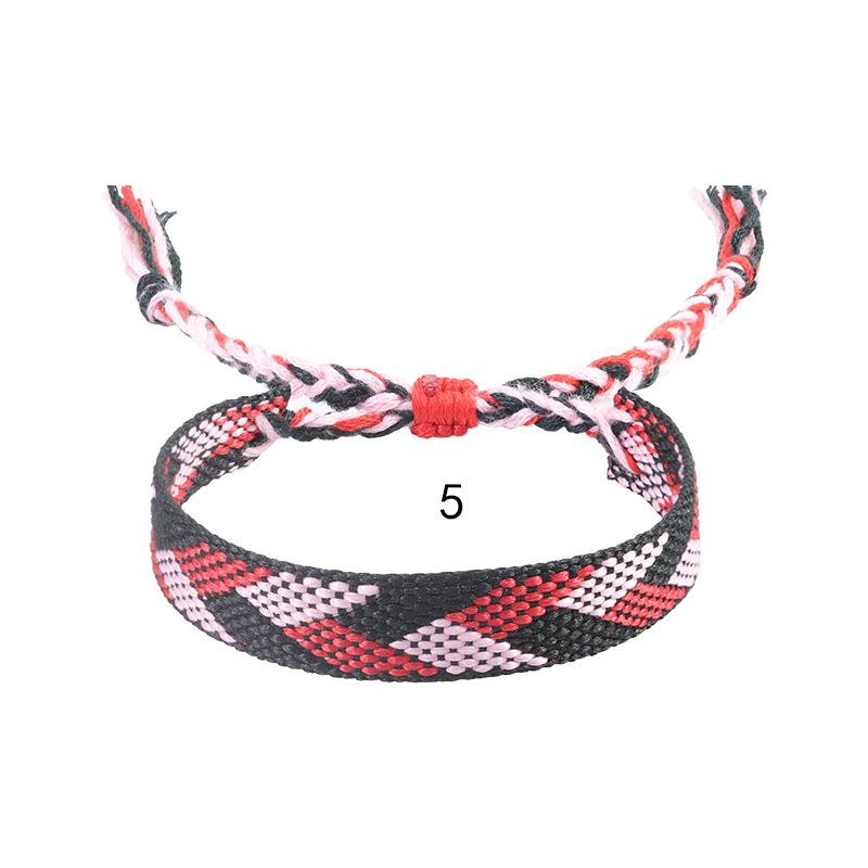 Богемный этнический стиль плетеный хлопково-льняной браслет дружбы