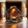 2D Acrylic Virgin Mary Statue Jesus Nativity Scene Figures Classic Exquisite Religious Decoration Christmas Desktop Home Decors