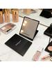 YSL Черное складное зеркало для макияжа, портативное одностороннее с чехлом для хранения - Элегантный и роскошный дизайн, идеальный подарок-сюрприз для женщин.