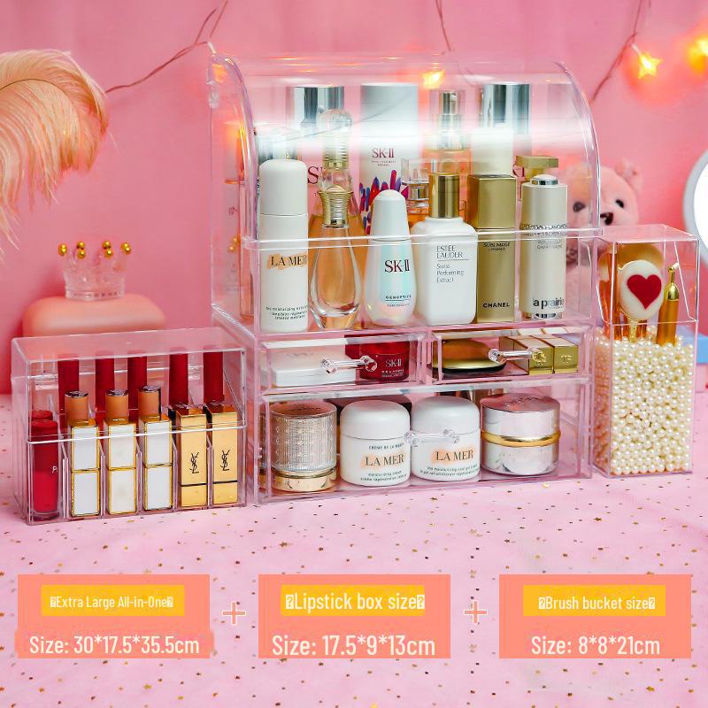 Акриловый пылезащитный органайзер для косметики и кистей