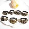 Katekyo Hitman Reborn Vongola Storm and Lightning Set - Antique Bronze Student Ring for Anime Convention