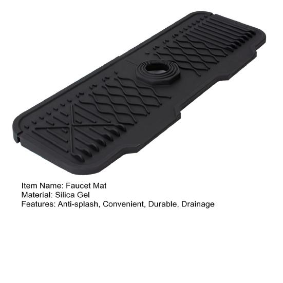 Коврик для крана, силиконовый коврик для раковины с защитой от брызг, многоразовый дренажный коврик, противоскользящий поддон для сбора капель для крана для домашней кухонной столешницы