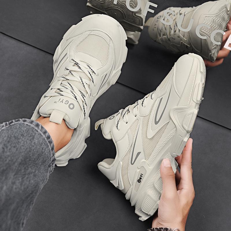 New Men's Casual Sports Shoes Bulky Thick Sole Running and Walking Shoes Mens Breathable Shock Absorbing Jogging Tennis Shoes